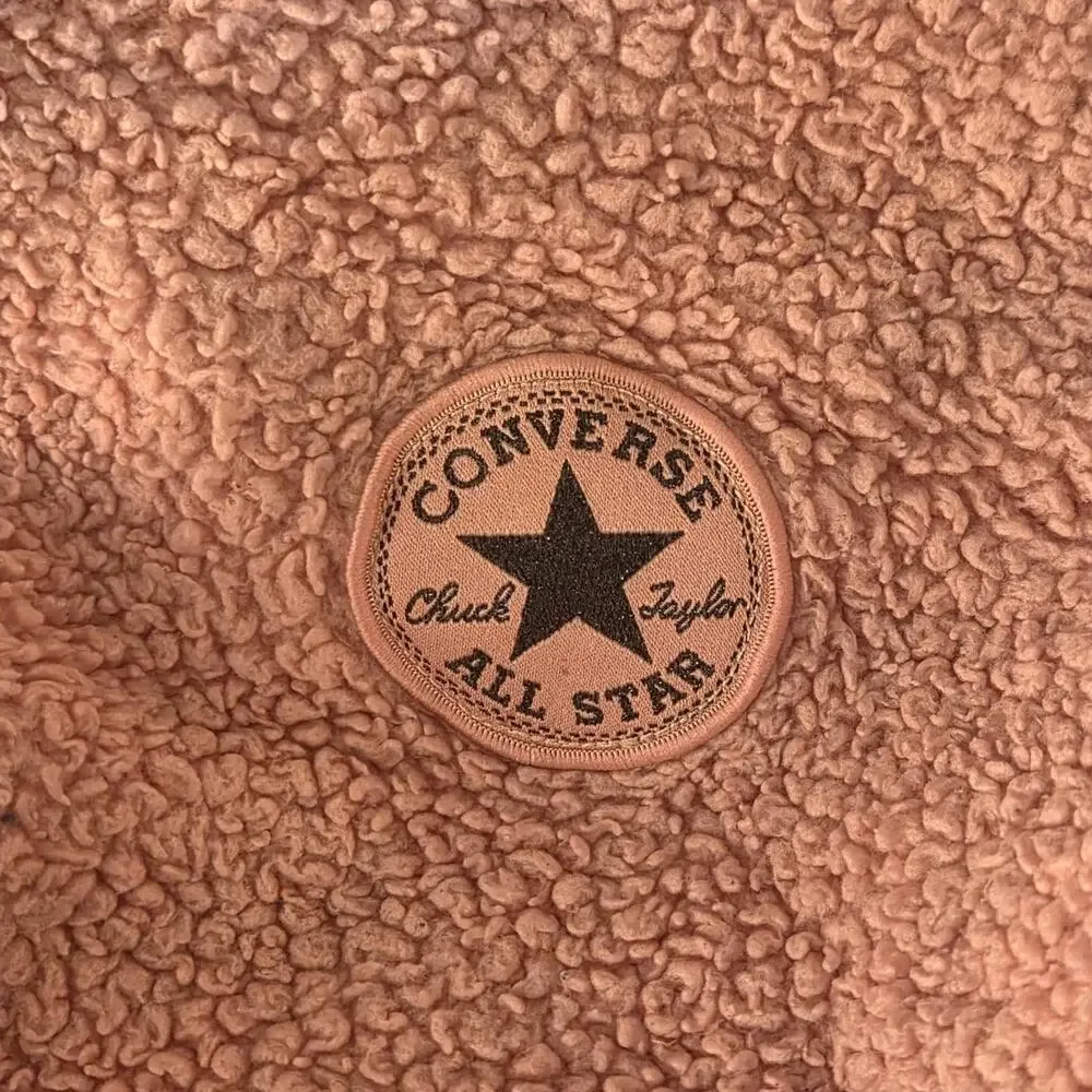 Cozy Pink Converse Girls Quarter Zip Hoodie - Medium 10-12